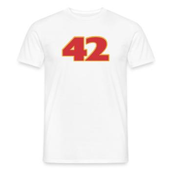 Die Antwort lautet 42 - Männer T-Shirt - Weiß - Vorne - AI Model Male 178 dark (178cm)