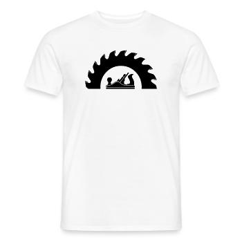 Carpenter Saw Blade Planer Logo - Men's T-Shirt - white - Front - AI Model Male 178 dark (178cm)