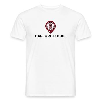 Explore Local Trail Cycling Shirt - Men's T-Shirt - white - Front - AI Model Male 178 dark (178cm)