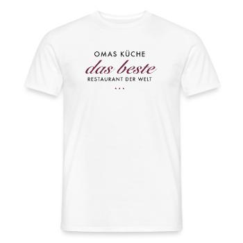 Omas Küche Das Beste Logo - Männer T-Shirt - Weiß - Vorne - AI Model Male 178 dark (178cm)