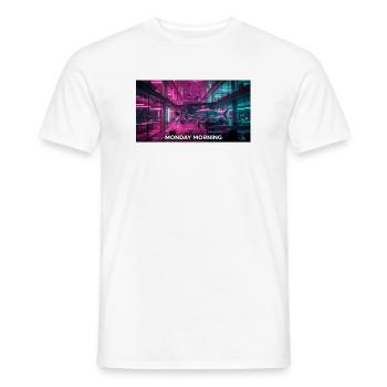 Lundi matin - Mème de requin de bureau - T-shirt homme - blanc - Devant - AI Model Male 178 dark (178cm)