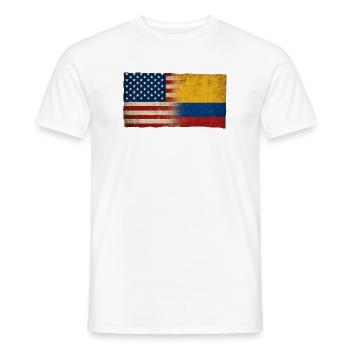 Identité du drapeau d’amitié États-Unis-Paraguay - T-shirt homme - blanc - Devant - AI Model Male 178 dark (178cm)
