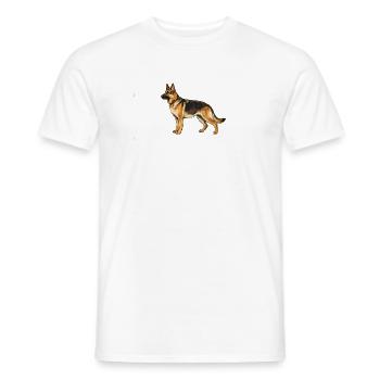 German Shepherd. Retro Style - Men's T-Shirt - white - Front - AI Model Male 178 dark (178cm)