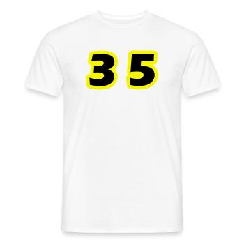 35 Number symbol - Men's T-Shirt - white - Front - AI Model Male 178 dark (178cm)