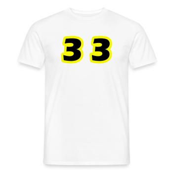 33 Number Symbol - Men's T-Shirt - white - Front - AI Model Male 178 dark (178cm)