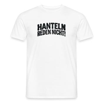 Hanteln reden nicht - Fitness-Workout - Männer T-Shirt - Weiß - Vorne - AI Model Male 178 dark (178cm)
