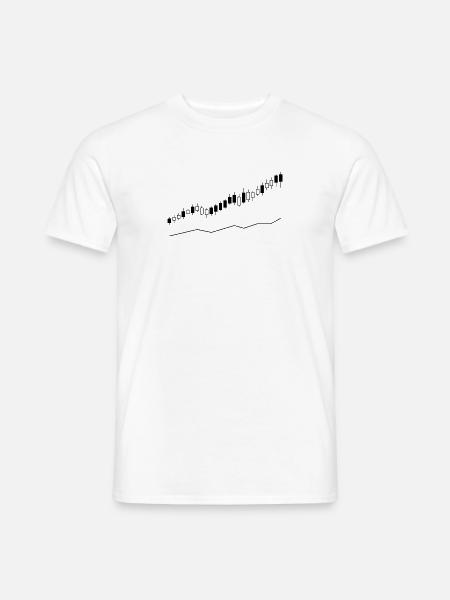 Bullenmarkt-Candlestick-Graph - Männer T-Shirt - Weiß