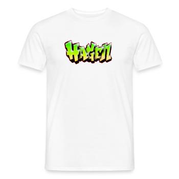 HAGEN Neon-Graffiti-Name! Old School Tag-Kunst - Männer T-Shirt - Weiß - Vorne - AI Model Male 178 dark (178cm)