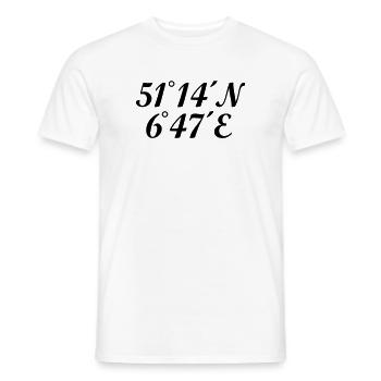 Düsseldorf Düsseldorfer Koordinaten - Männer T-Shirt - Weiß - Vorne - AI Model Male 178 dark (178cm)