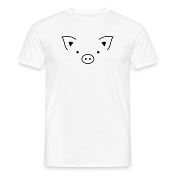 Pig sow piglets - Men's T-Shirt - white - Front - AI Model Male 178 dark (178cm)