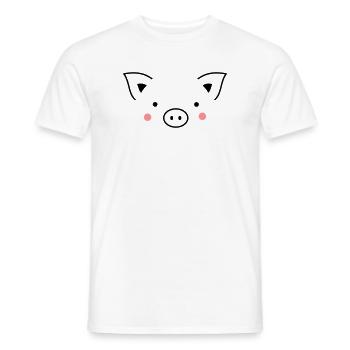 Pig sow piggy - Men's T-Shirt - white - Front - AI Model Male 178 dark (178cm)
