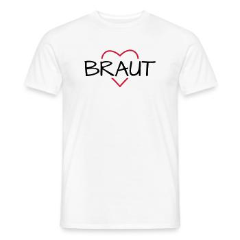 Braut Herz JunggesellinnenabschiedHochzeit - Männer T-Shirt - Weiß - Vorne - AI Model Male 178 dark (178cm)