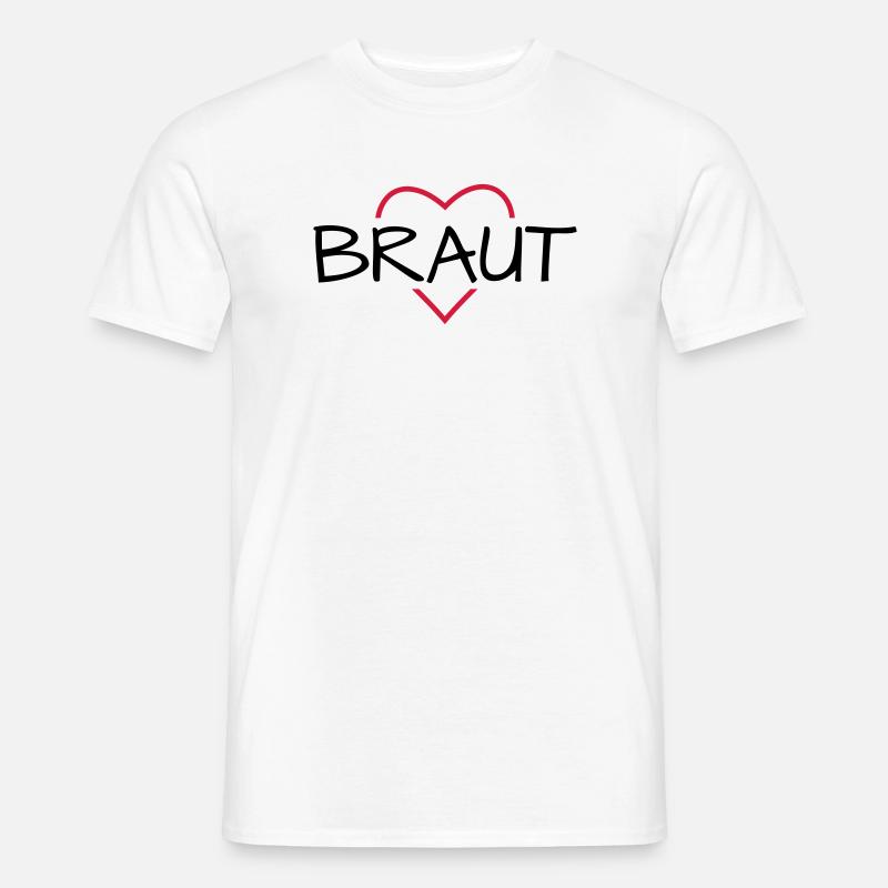Braut Herz JunggesellinnenabschiedHochzeit - Männer T-Shirt - Weiß