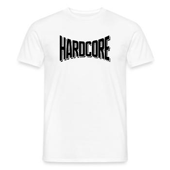 hard core dj hard bass sticker sticker music - Men's T-Shirt - white - Front - AI Model Male 178 dark (178cm)
