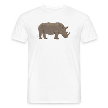 Rhino Silhouette im Vintage Sepia - Männer T-Shirt - Weiß - Vorne - AI Model Male 178 dark (178cm)
