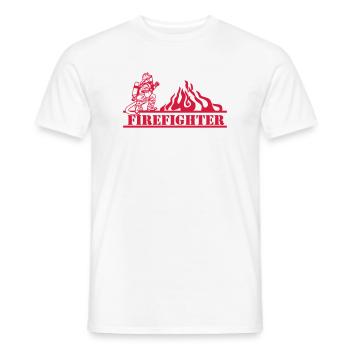 Pompiers volontaires, chemise, pompier ... (25) - T-shirt homme - blanc - Devant - AI Model Male 178 dark (178cm)