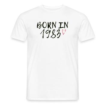Born in 1983 in retro style - Men's T-Shirt - white - Front - AI Model Male 178 dark (178cm)
