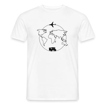 Carte Avion Voyage - T-shirt homme - blanc - Devant - AI Model Male 178 dark (178cm)
