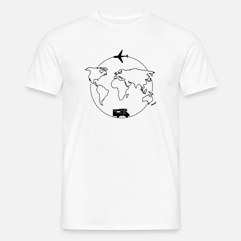 Karte Flugzeug Reise - Männer T-Shirt - Weiß