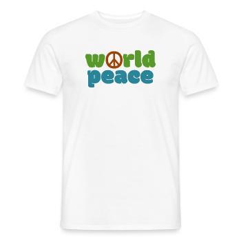 Paix mondiale - Couleur - T-shirt homme - blanc - Devant - AI Model Male 178 dark (178cm)
