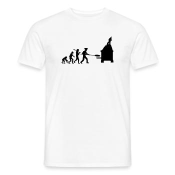 Evolution Pizza Bäcker - Männer T-Shirt - Weiß - Vorne - AI Model Male 178 dark (178cm)