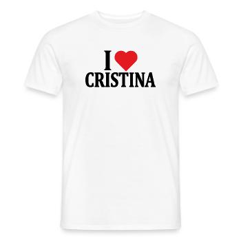 T-shirt I love Cristina t-shirt gift idea - Men's T-Shirt - white - Front - AI Model Male 178 dark (178cm)