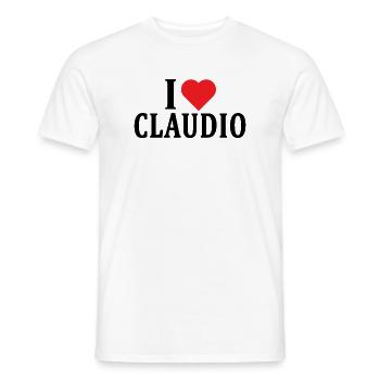 T-Shirt Ich liebe Claudio T-Shirt Geschenkidee - Männer T-Shirt - Weiß - Vorne - AI Model Male 178 dark (178cm)