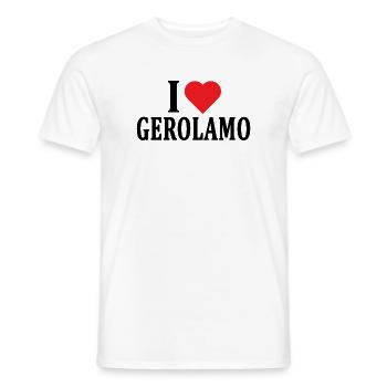 T-Shirt Ich liebe Gerolamo T-Shirt Geschenkidee - Männer T-Shirt - Weiß - Vorne - AI Model Male 178 dark (178cm)