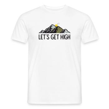 Mountains - Let's Get High - Men's T-Shirt - white - Front - AI Model Male 178 dark (178cm)