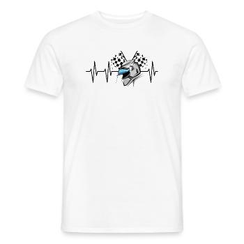 Casque de course Pulse Motorsport Heartbeat Symbol Casque - T-shirt homme - blanc - Devant - AI Model Male 178 dark (178cm)