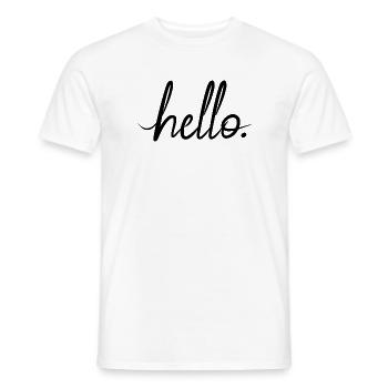 Bonjour déclaration de salutation police de motivation amicale - T-shirt homme - blanc - Devant - AI Model Male 178 dark (178cm)