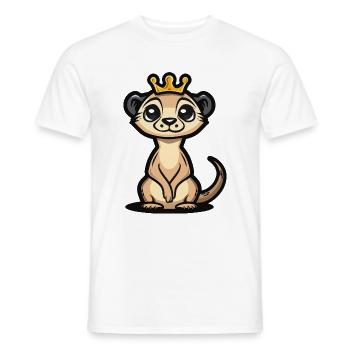 Couronne de bande dessinée suricate - T-shirt homme - blanc - Devant - AI Model Male 178 dark (178cm)