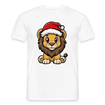Lion Noël Noël - T-shirt homme - blanc - Devant - AI Model Male 178 dark (178cm)