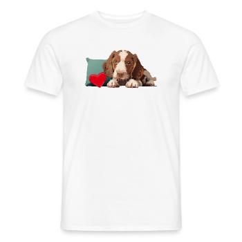 Welpe - Pepe unser kleiner Hund - Männer T-Shirt - Weiß - Vorne - AI Model Male 178 dark (178cm)