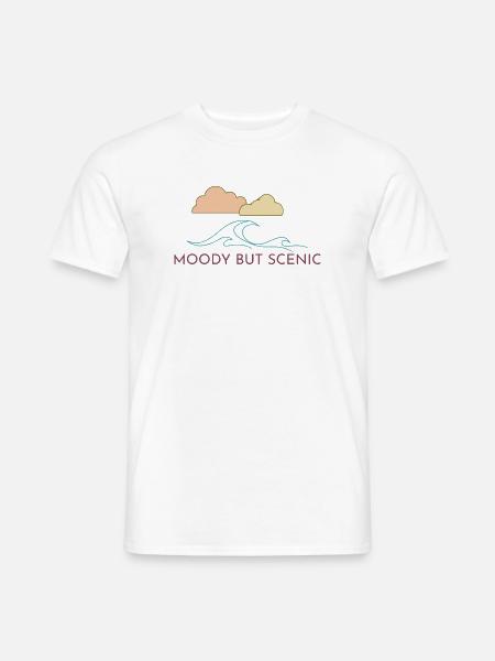 Moody Stormy Waves Naturdesign - Männer T-Shirt - Weiß