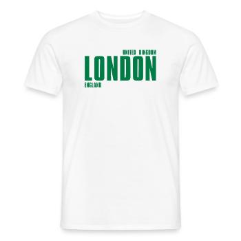 London – England Lyric Design - Männer T-Shirt - Weiß - Vorne - AI Model Male 178 dark (178cm)