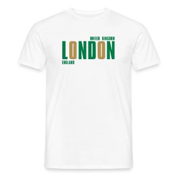 Londres – Angleterre Lyric Design - T-shirt homme - blanc - Devant - AI Model Male 178 dark (178cm)