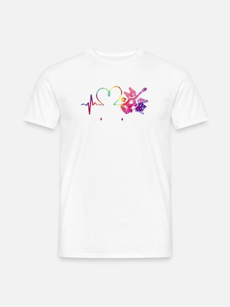 Hawaiian Ukulele Uke Live Love - Männer T-Shirt - Weiß