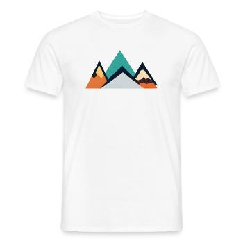 Minimalist Mountain Emblem | Mountains - Men's T-Shirt - white - Front - AI Model Male 178 dark (178cm)