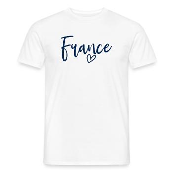 Frankreich Herz Frauenliebe Frankreich - Männer T-Shirt - Weiß - Vorne - AI Model Male 178 dark (178cm)