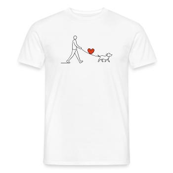 Promenade de cœur Chien Amour Cœur Amour Amour animal - T-shirt homme - blanc - Devant - AI Model Male 178 dark (178cm)
