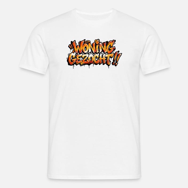 Graffiti-Text von Eigentum gesucht - Männer T-Shirt - Weiß