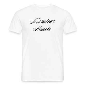Monsieur Muscle Humour Sport - T-shirt homme - blanc - Devant - AI Model Male 178 dark (178cm)