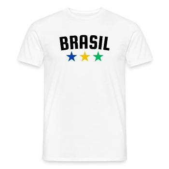 Brasilien 3 Sterne Design - Männer T-Shirt - Weiß - Vorne - AI Model Male 178 dark (178cm)