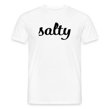 Salty Minimalist Spruch T-Shirt - Männer T-Shirt - Weiß - Vorne - AI Model Male 178 dark (178cm)