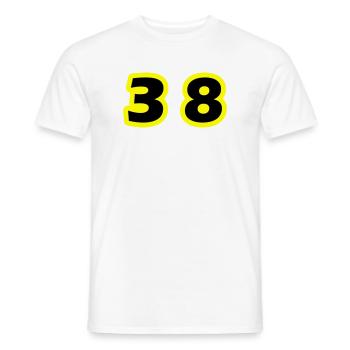 38 Number symbol - Men's T-Shirt - white - Front - AI Model Male 178 dark (178cm)