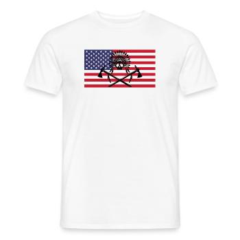 Indianerschädel und amerikanische Flagge - Männer T-Shirt - Weiß - Vorne - AI Model Male 178 dark (178cm)