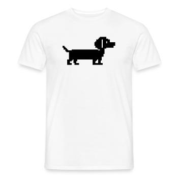 Teckel Teckel Pixel Art rétro - T-shirt homme - blanc - Devant - AI Model Male 178 dark (178cm)
