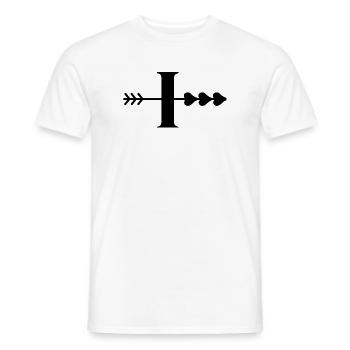 Letter i arrow heart - Men's T-Shirt - white - Front - AI Model Male 178 dark (178cm)