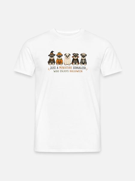 Halloween Miniaturschnauzer-Crew - Männer T-Shirt - Weiß